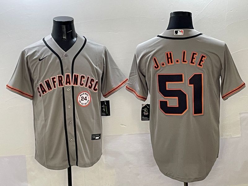 Men San Francisco Giants 51 J.H.Lee Grey Game Nike 2025 MLB Jersey style 38